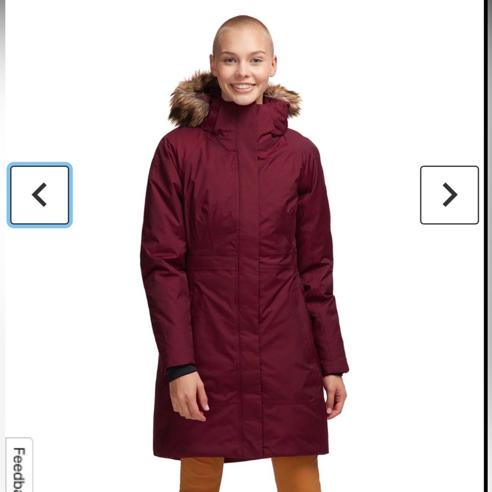 The North Face Girls Arctic Swirl Down Parka Deep Garnet (NWT)